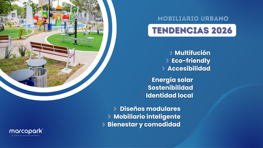 Mobiliario urbano para 2026: Tendencias que debes conocer